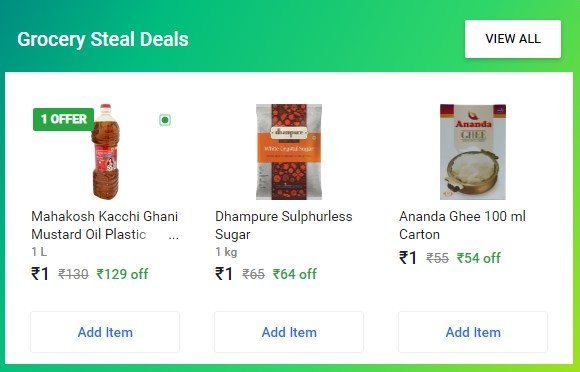 Flipkart 1 Rs. Sale Discount Offer On Flipkart Grocery Supermart