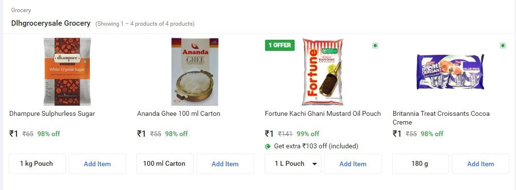 Flipkart Supermart Rs. 1 Deal Sale Offer On Grocery