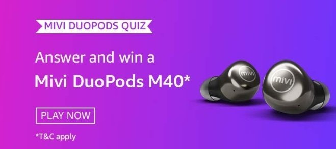 Amazon Mivi Duopods Quiz Answers - Play & Win Mivi Duopods M40
