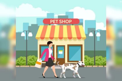 Steph in her pet shop
