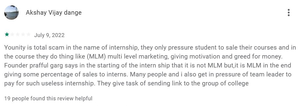 Younity Internship Program is a MLM Scam