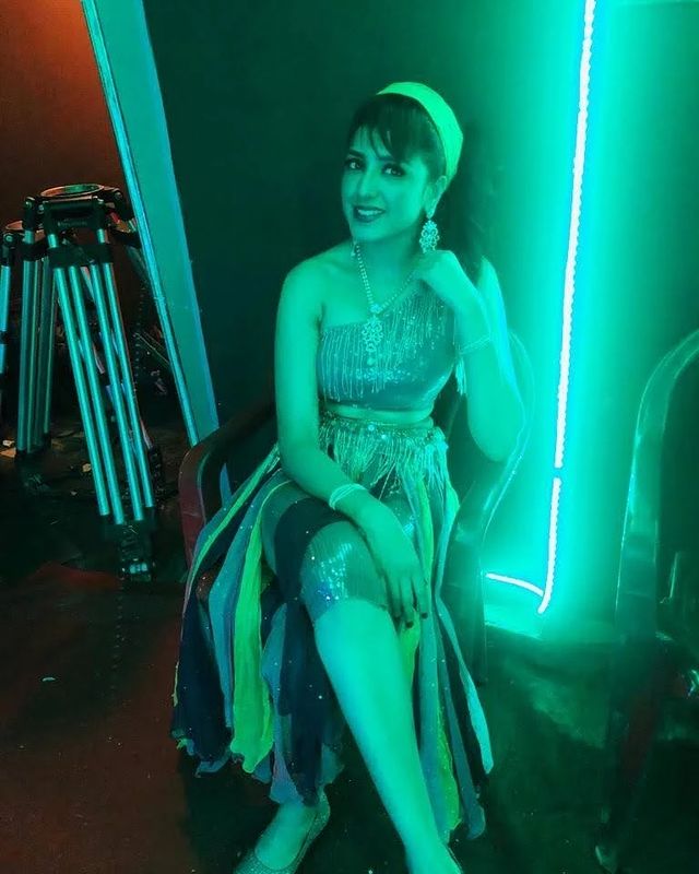 kirandeep kaur's photo of relaxing in a chair on the set