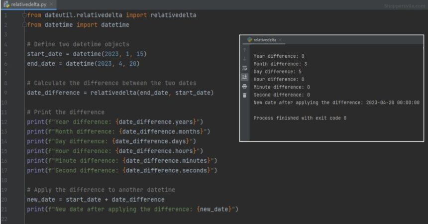 10 Different Examples of 'relativedelta' class in Python language