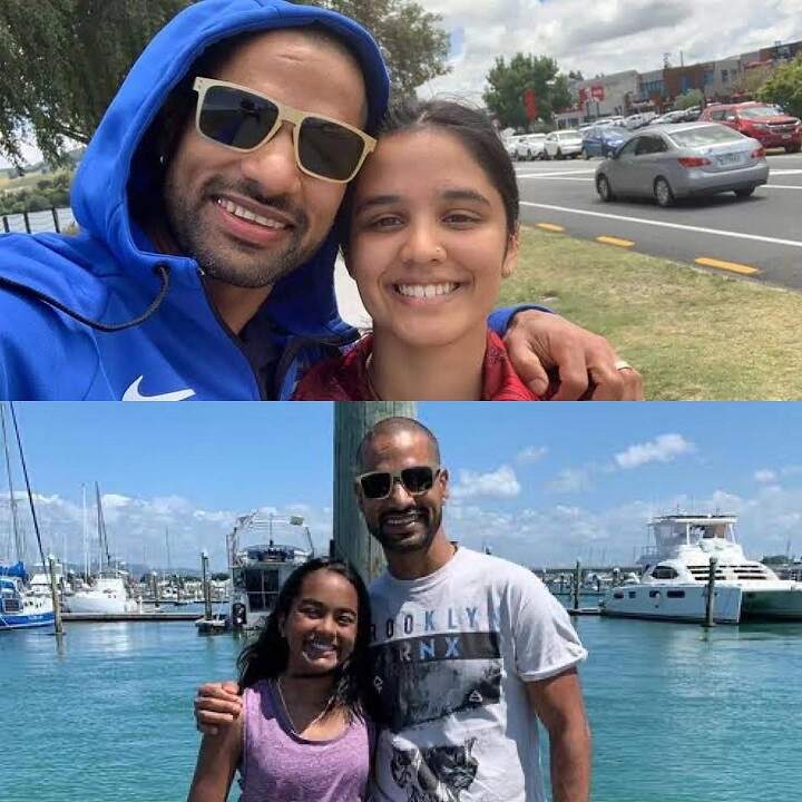 Shikhar dhawan with his two step daughters Aliyah and Rhea