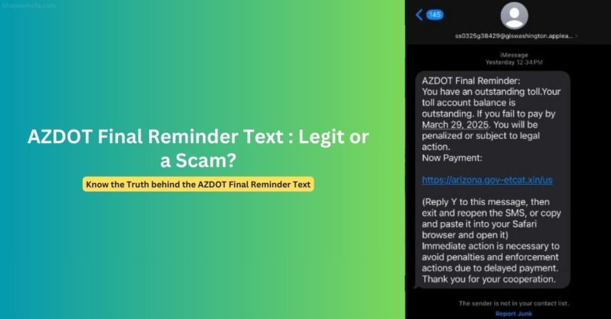 AZDOT Final Reminder Toll Scam: Don’t Fall for It!