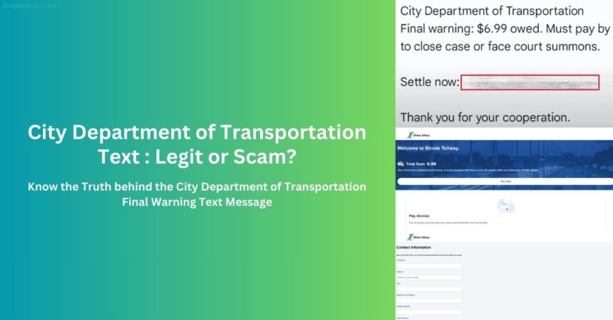 City Department of Transportation Final Warning Text Scam Exposed