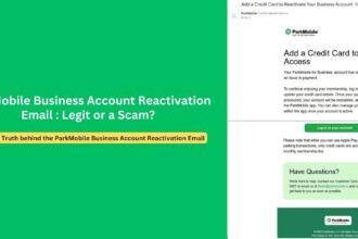 ParkMobile Business Account Reactivation Email Scam