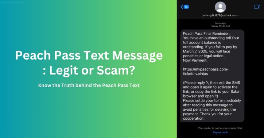Peach Pass Text Scam Alert Drivers Targeted by Toll Fraud