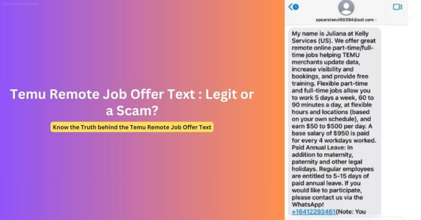 Received Temu Remote Job Offer Text: Is it a Scam?