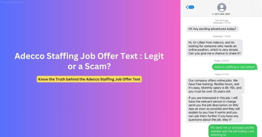 Adecco Staffing Job Offer Scam: Fraudsters Text Trap Exposed
