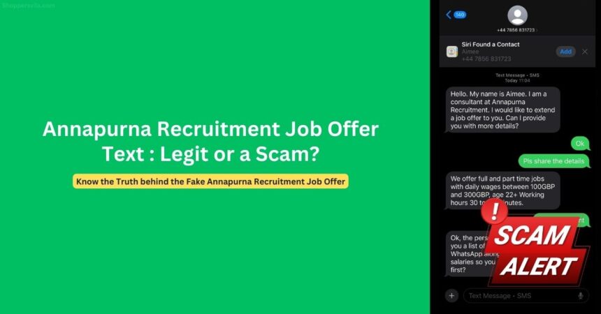 Annapurna Recruitment Scam: Beware of Fake Job Offer Texts