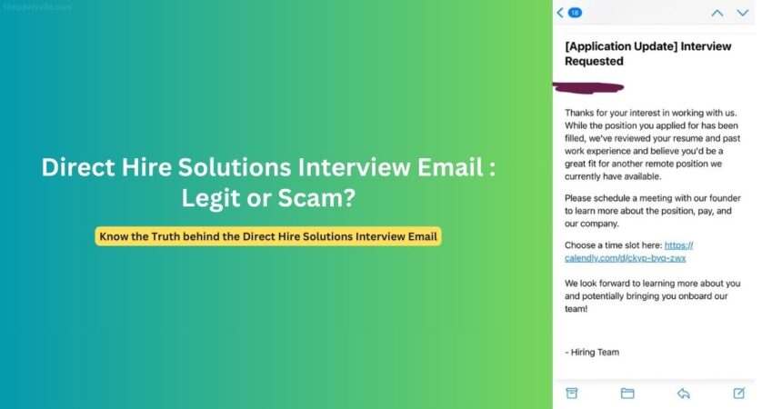 Beware of Direct Hire Solutions Job Interview Email Scam