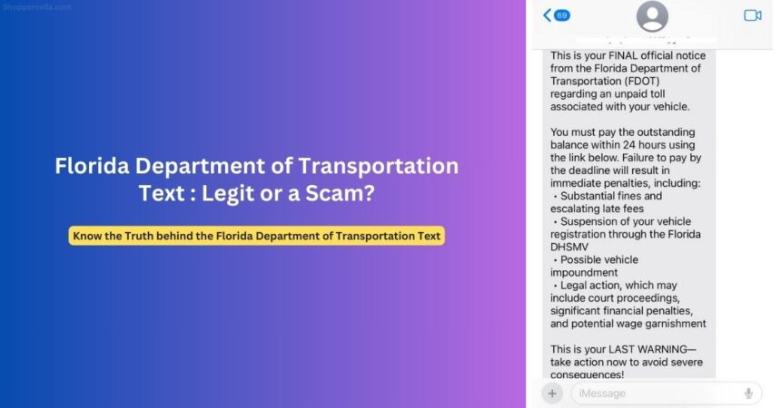 Florida Department of Transportation (FDOT) Toll Text Scam