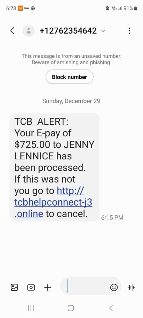 The "TCB ALERT" Payment Processing Scam