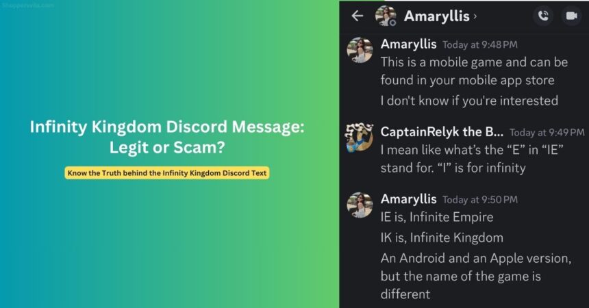 Infinity Kingdom Discord Recruitment Text Scam