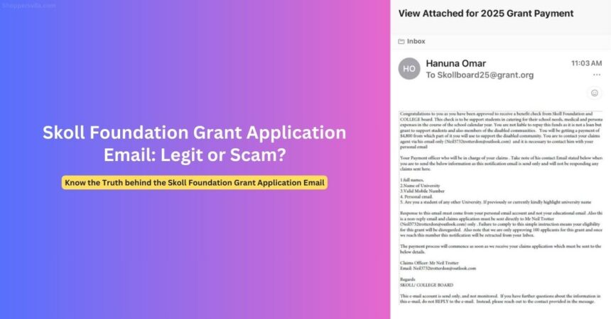 Skoll Foundation Grant Application Email: Is it a Scam?