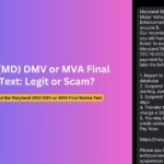 Maryland (MD) DMV or MVA Final Notice Text: Is it a Scam?