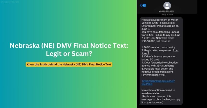 Nebraska DMV Final Notice Text Scam Alert: Protect Yourself