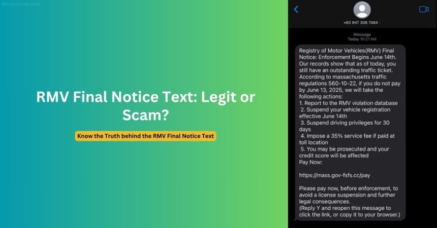 RMV Final Notice Text Scam Alert: Protect Yourself
