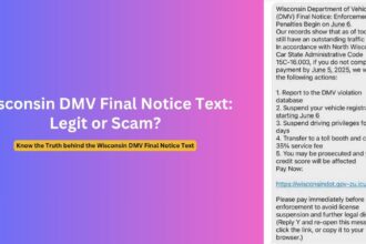 Wisconsin (WI) DMV Final Notice Text Scam Alert - Stay Safe